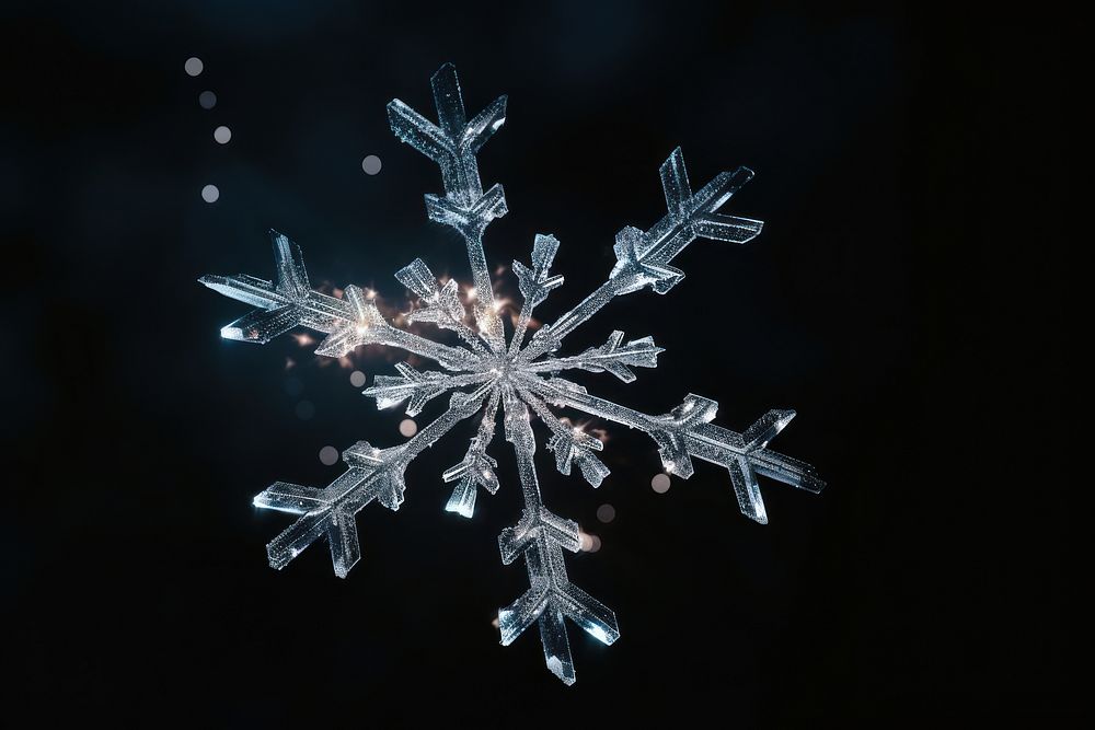 Christmas snowflakes christmas black background illuminated. AI generated Image by rawpixel.