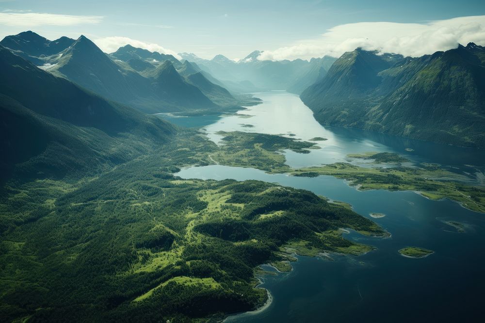 Fjord land landscape outdoors. AI generated Image by rawpixel.