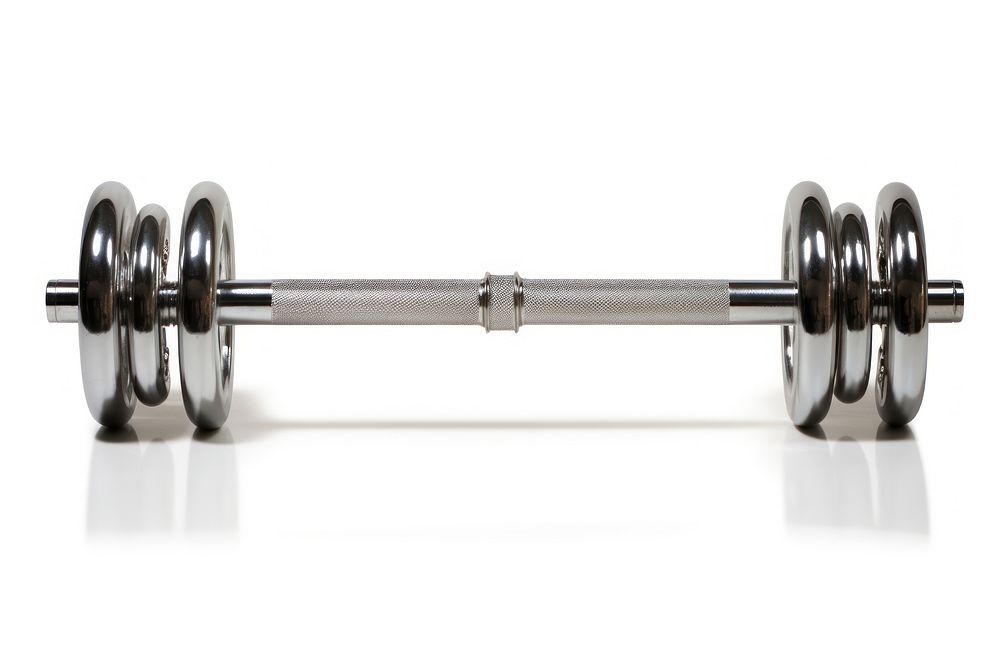 Metal barbell sports metal white background. AI generated Image by rawpixel.