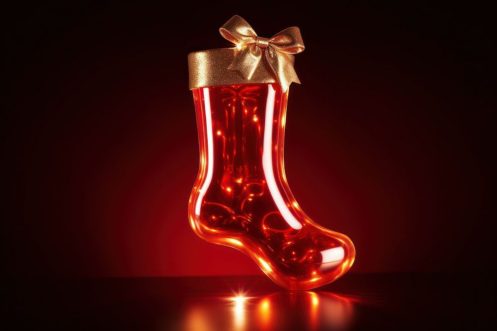 Christmas stocking christmas light gift. AI generated Image by rawpixel.