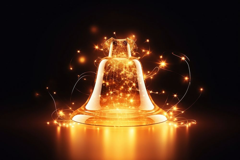 Light night gold bell. AI generated Image by rawpixel.
