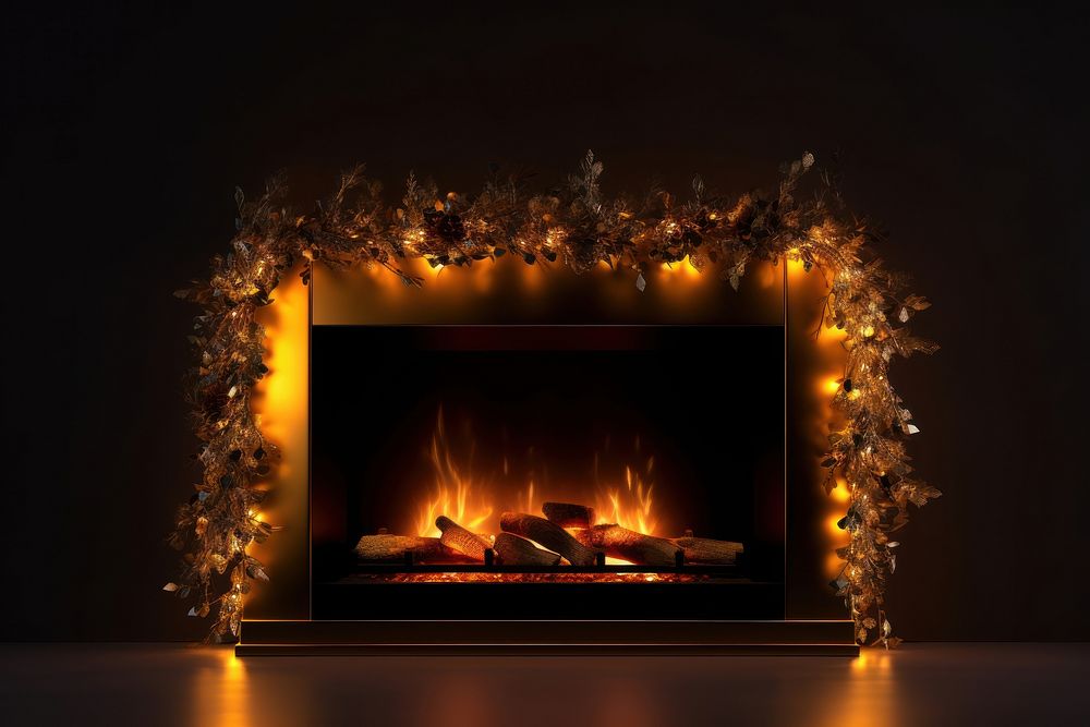 Fireplace christmas hearth light. AI generated Image by rawpixel.