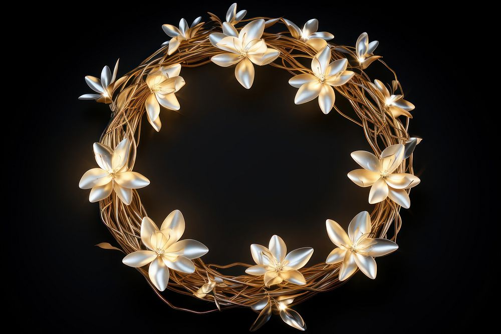 Mistletoe wreath jewelry flower light. AI generated Image by rawpixel.
