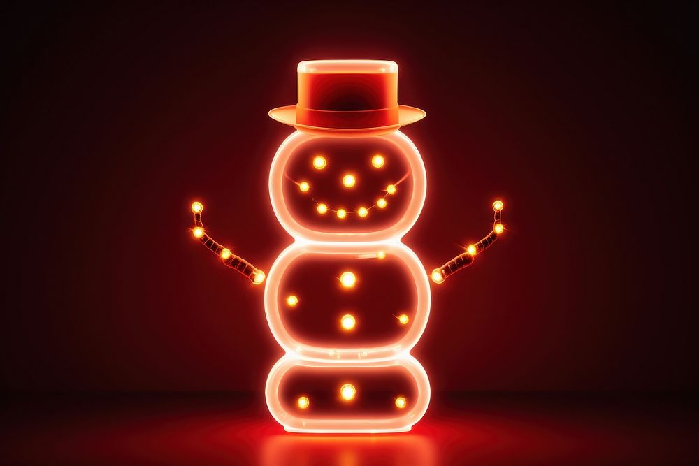 Snow man light snowman neon. AI generated Image by rawpixel.