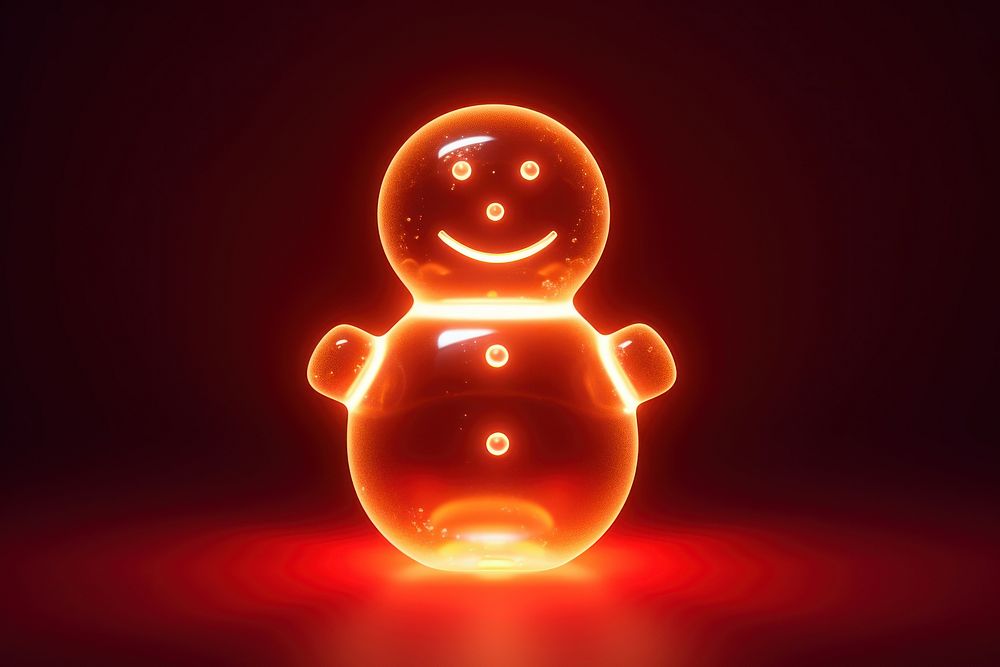 Snow man light red anthropomorphic. AI generated Image by rawpixel.