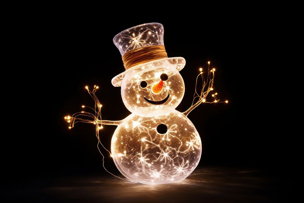 Snow man snowman winter light. AI generated Image by rawpixel.