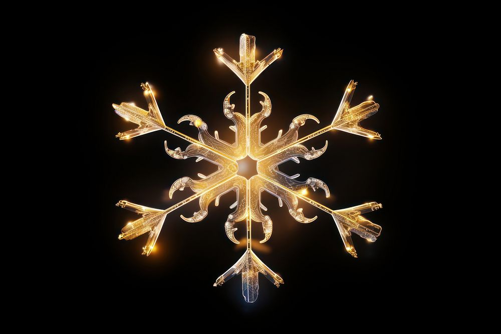 Snowflakes chandelier light gold. AI generated Image by rawpixel.