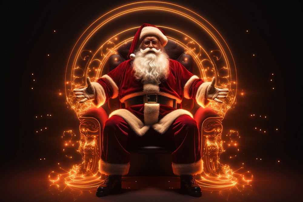 Santa full body adult gold red. AI generated Image by rawpixel.