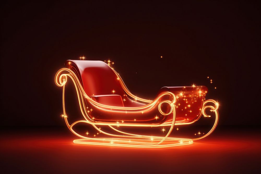 Santa sleigh light lighting red. AI generated Image by rawpixel.