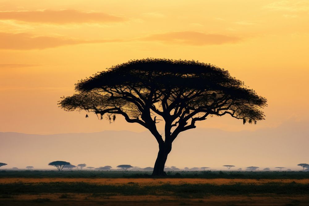 Savanna outdoors plant tree. AI generated Image by rawpixel.