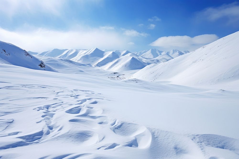 Hills snow landscape mountain. AI generated Image by rawpixel.