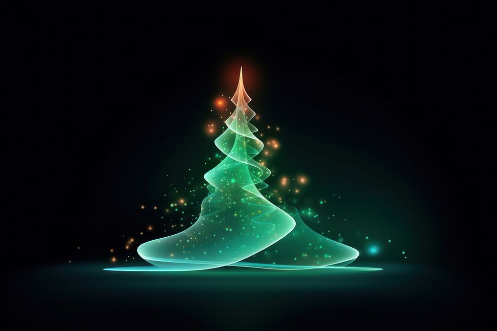 Christmas tree green abstract ornament. AI generated Image by rawpixel.