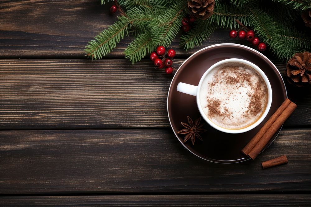 Christmas coffee drink table. AI generated Image by rawpixel.