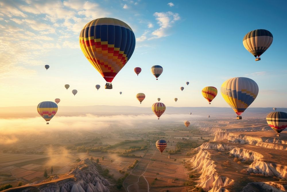 Ballons flying festival nature aircraft outdoors. AI generated Image by rawpixel.