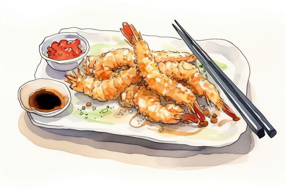 Tempura chopsticks seafood lobster. AI generated Image by rawpixel.