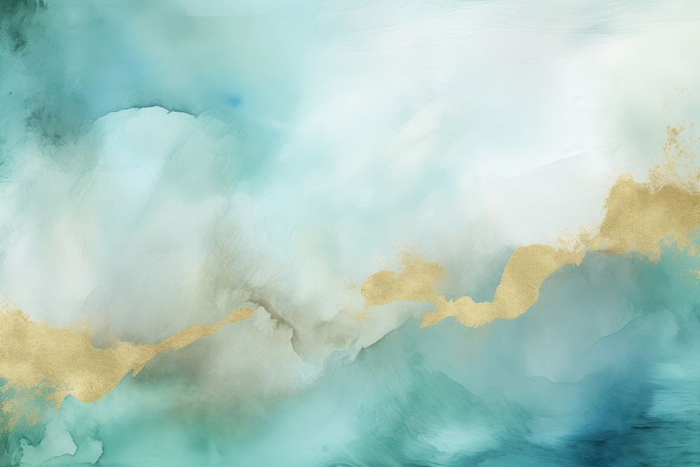 A blue-green watercolor background painting backgrounds nature. 