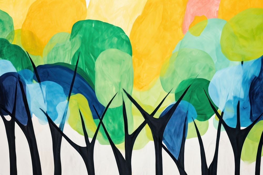 Trees backgrounds abstract painting. AI generated Image by rawpixel.