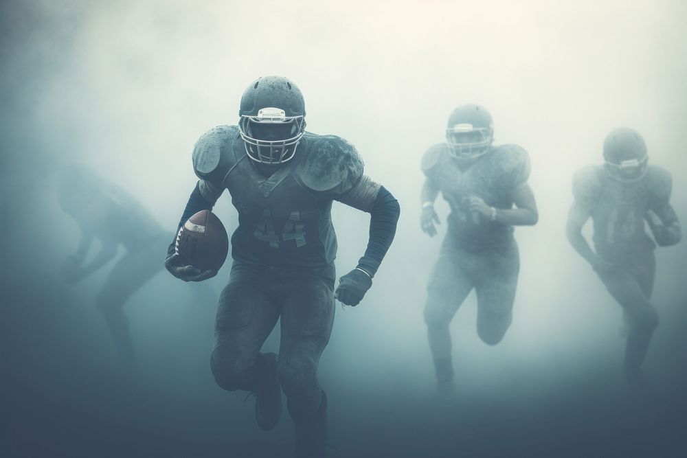 American football players outdoors weather helmet. AI generated Image by rawpixel.