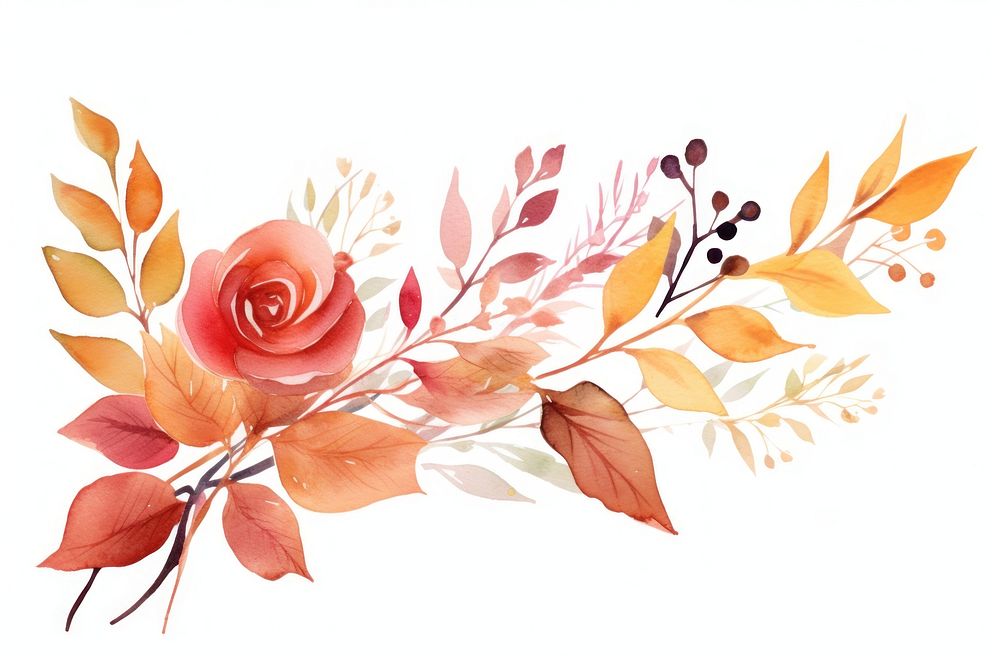 Autumn pattern flower plant. AI generated Image by rawpixel.