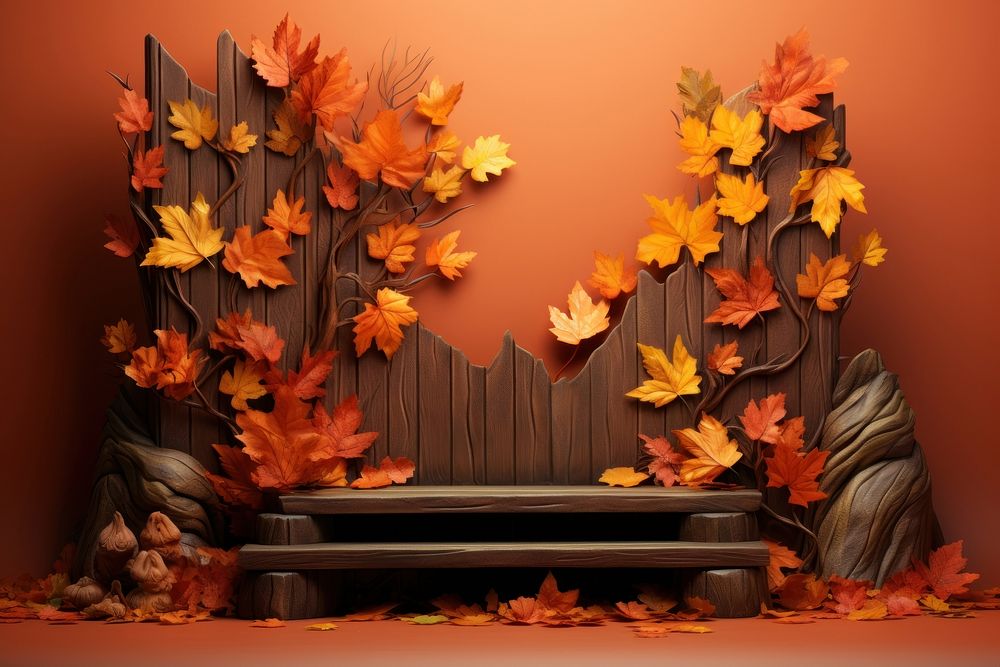 Autumn decoration autumn leaves. AI generated Image by rawpixel.