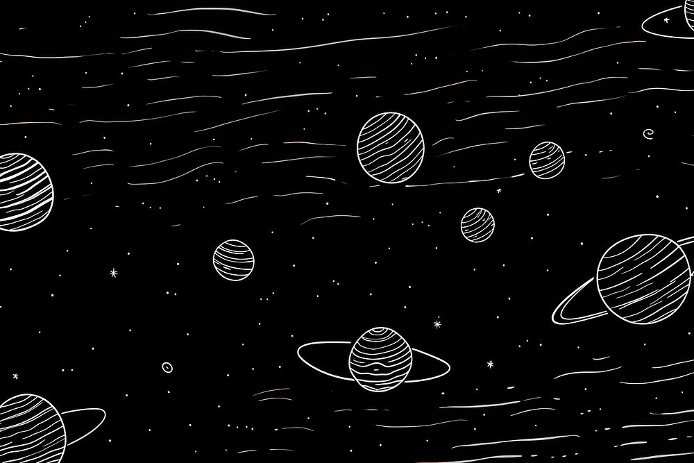 Minimal saturn galaxy illustrations backgrounds drawing transportation. AI generated Image by rawpixel.
