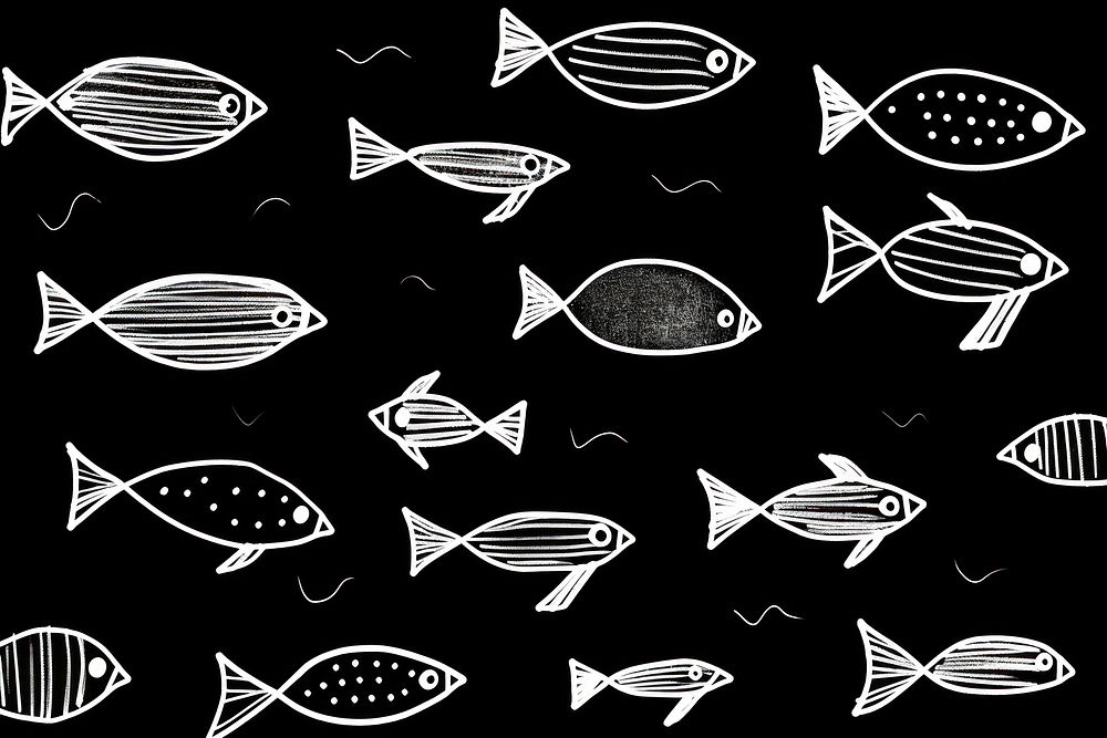 Fish illustrations pattern drawing animal. AI generated Image by rawpixel.