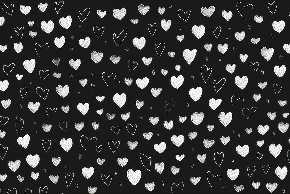 Minimal hearts illustrations backgrounds pattern white. AI generated Image by rawpixel.