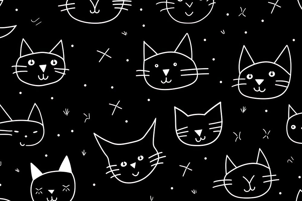Minimal memphis cats illustrations backgrounds black text. AI generated Image by rawpixel.