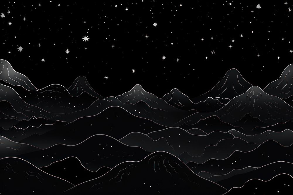 Minimal moutain illustrations backgrounds astronomy nature. AI generated Image by rawpixel.