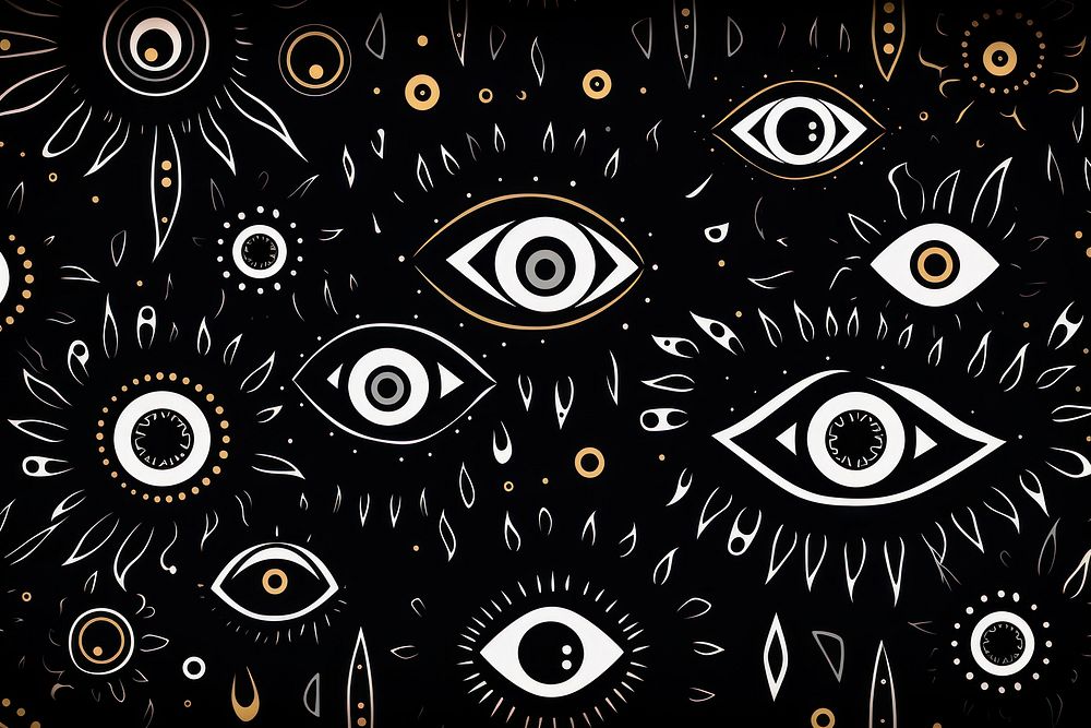Abstract eyes illustrations backgrounds pattern drawing. AI generated Image by rawpixel.