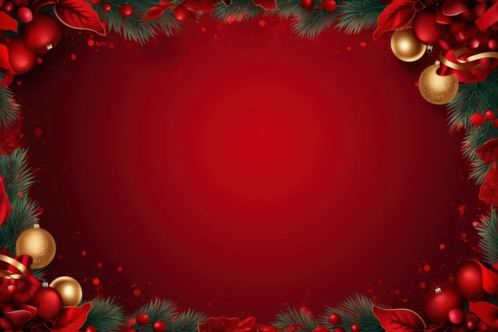 Christmas garland border backgrounds christmas red. AI generated Image by rawpixel.