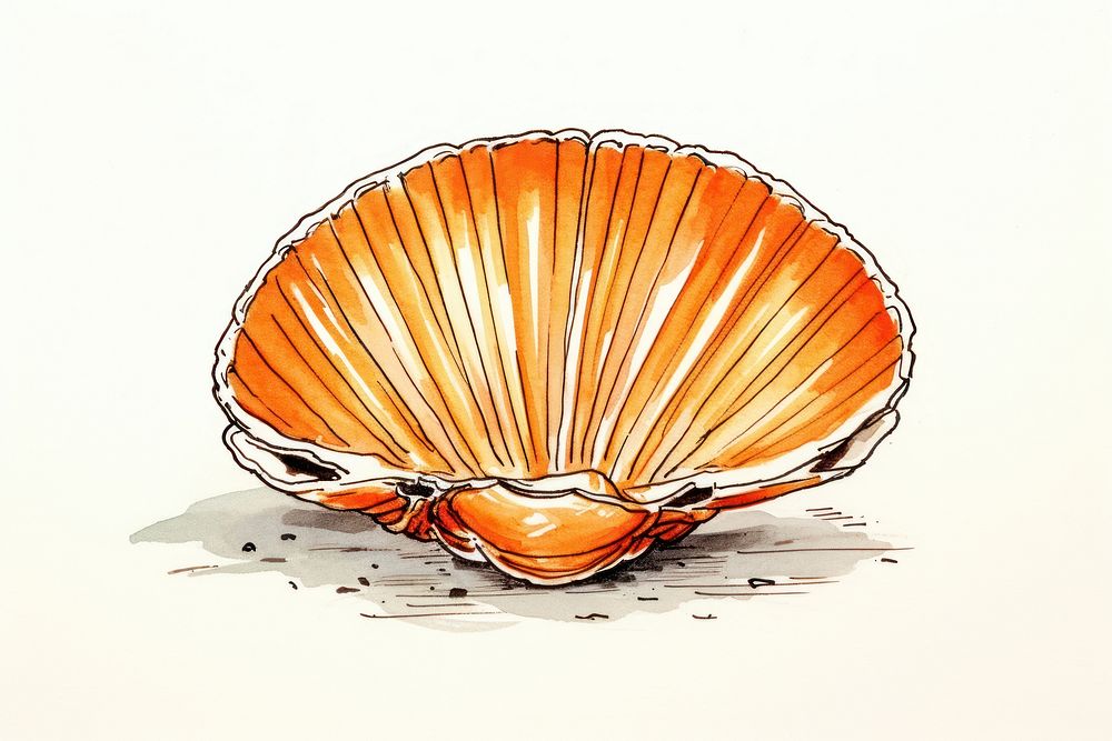 Cockle seafood cartoon sketch clam. 