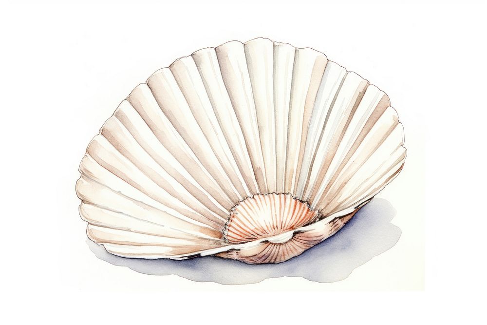 Cockle seafood seashell sketch clam. AI generated Image by rawpixel.