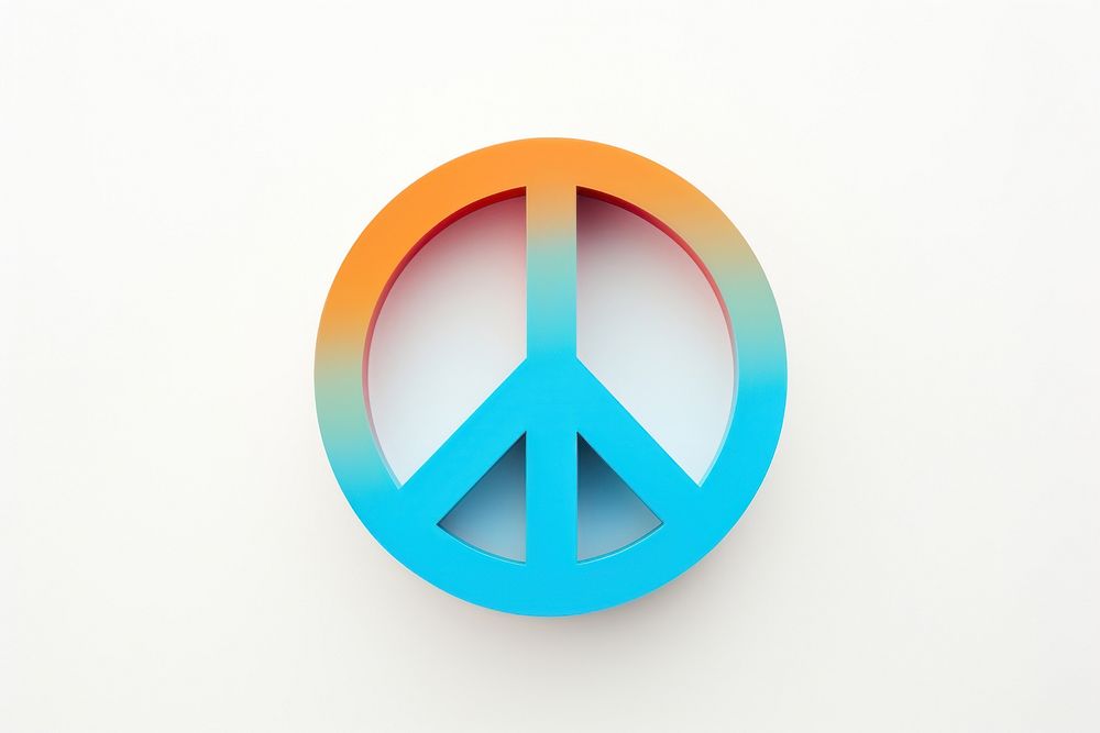 Peace sign symbol logo white background. 