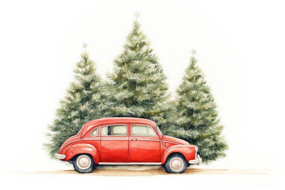 Christmas tree car vehicle. AI generated Image by rawpixel.