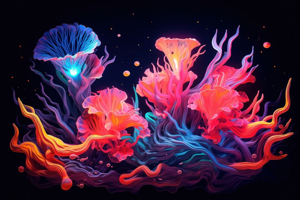 Coral jellyfish nature sea. AI generated Image by rawpixel.