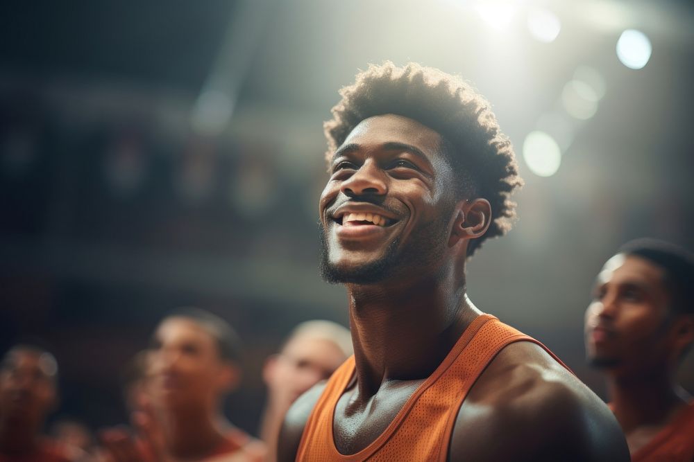 A black man basketball player portrait sports person. AI generated Image by rawpixel.