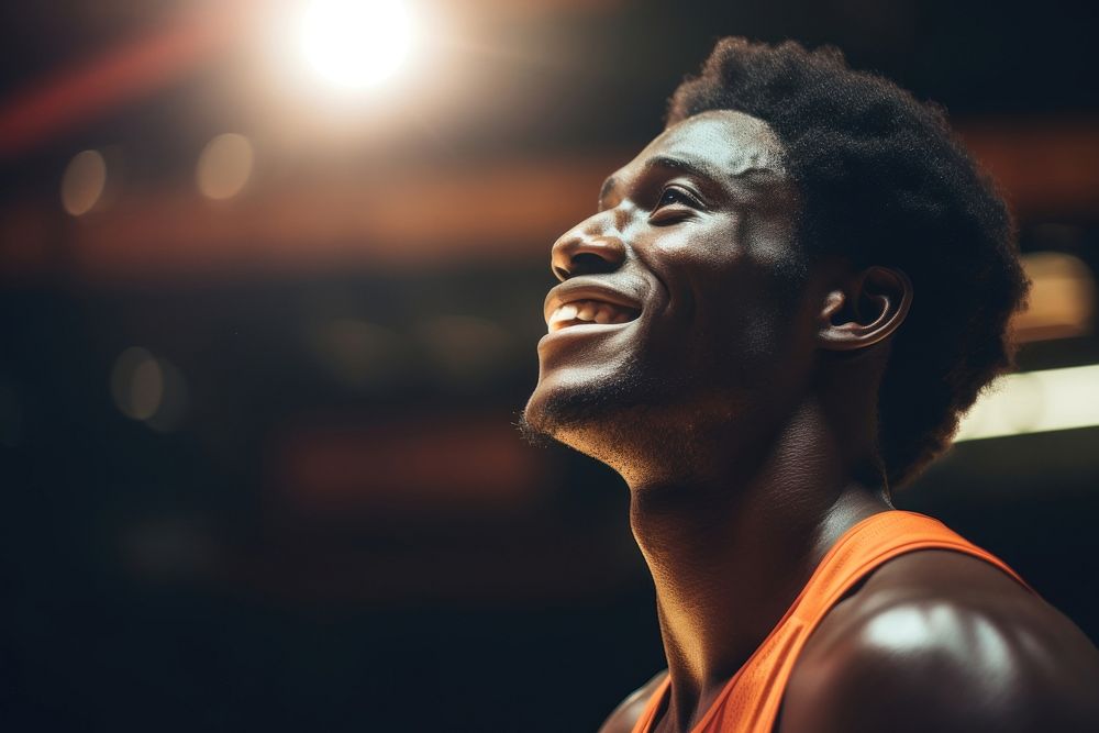 A black man basketball player sports person determination. AI generated Image by rawpixel.