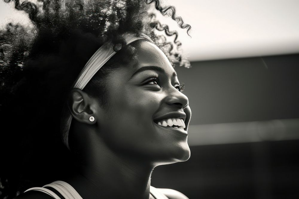 A black woman tennis player portrait person adult. AI generated Image by rawpixel.
