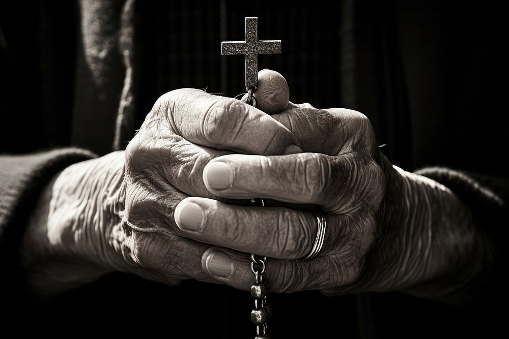 Hands holding cross finger adult black. AI generated Image by rawpixel.