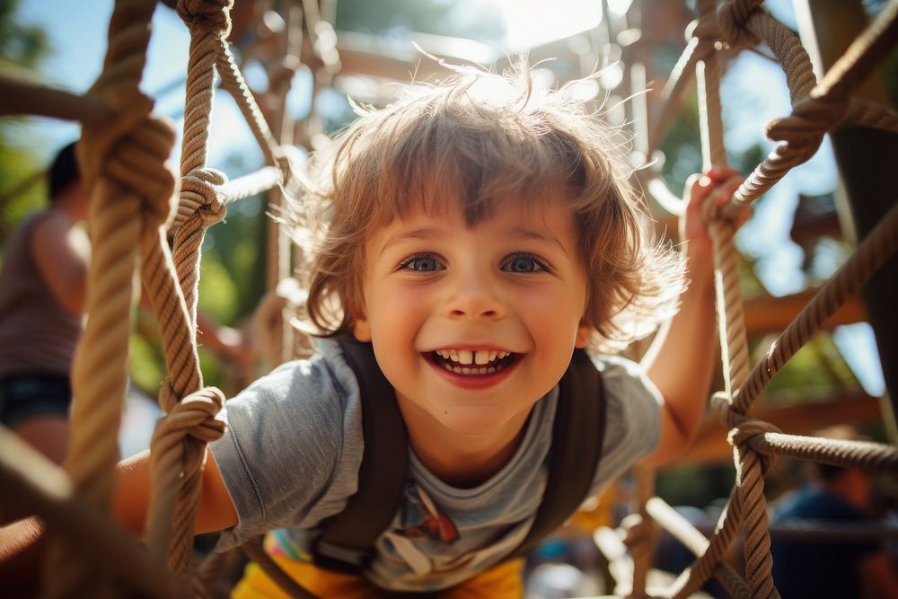 Playground portrait outdoors summer. 