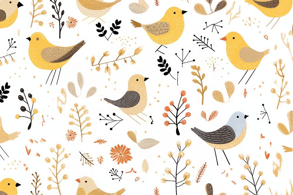 Bird pattern wallpaper backgrounds. AI | Premium Photo Illustration