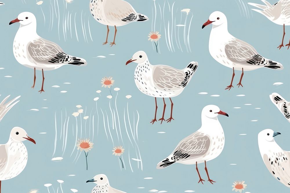 Seagull bird pattern animal transportation. AI generated Image by rawpixel.