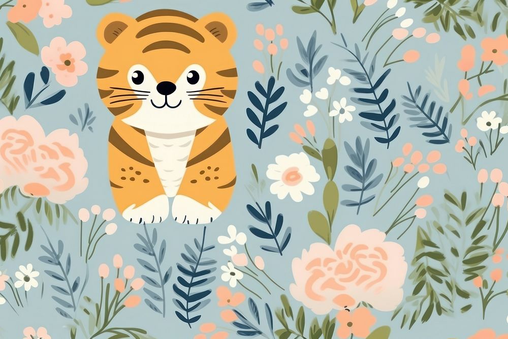 Tiger pattern wallpaper animal. AI generated Image by rawpixel.