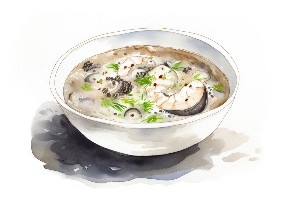 Fish Porridge food soup meal. AI generated Image by rawpixel.