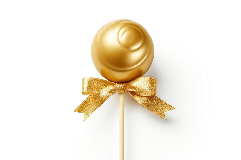 Gold candy food lollipop white background. AI generated Image by rawpixel.