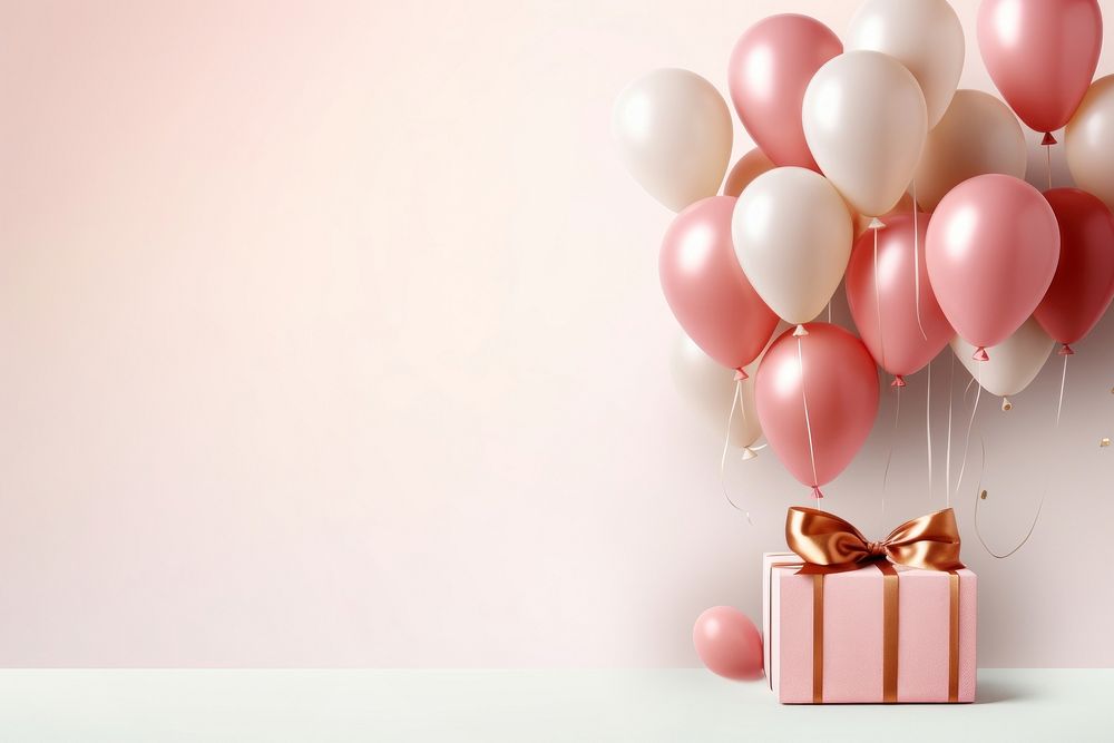 Happy birthday balloon ribbon anniversary. AI generated Image by rawpixel.