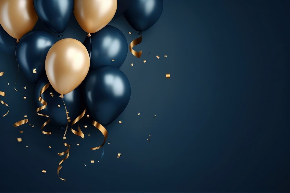 Happy birthday balloon illuminated celebration. AI generated Image by rawpixel.