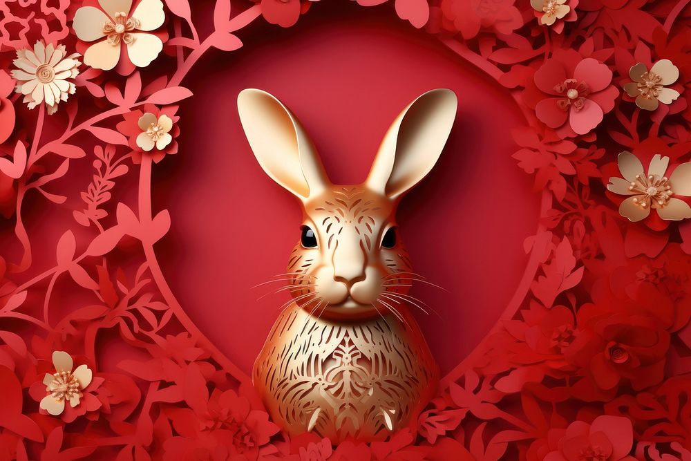 Chinese new year animal mammal rabbit. AI generated Image by rawpixel.