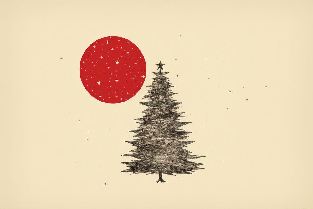 Minimal christmas tree plant fir tranquility. AI generated Image by rawpixel.